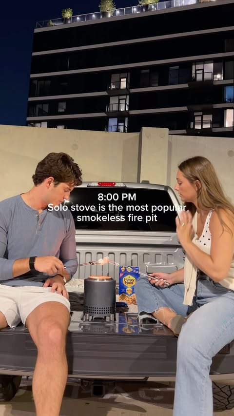 Instagram post by @stevodaily for Solo Stove. Caption reads: Had one too many s’mores 🙃 The @solostove Mesa XL....
