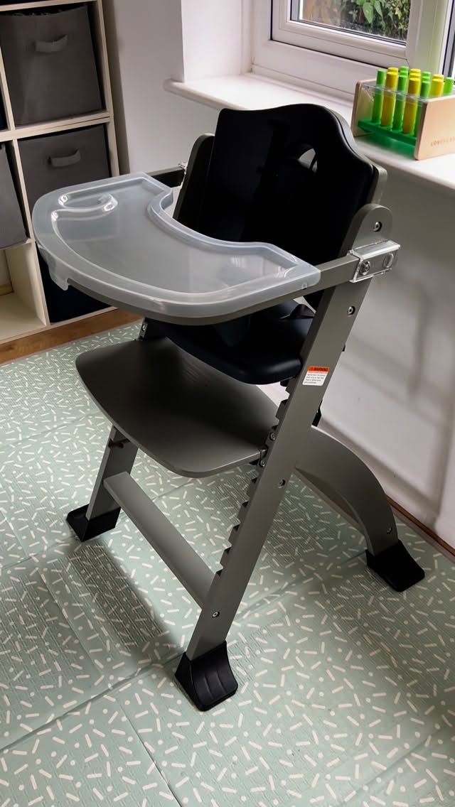 Instagram post by @adventuresofmummyandjj for Abiie. Caption reads: [...] loving our new highchair for Jaxson from....