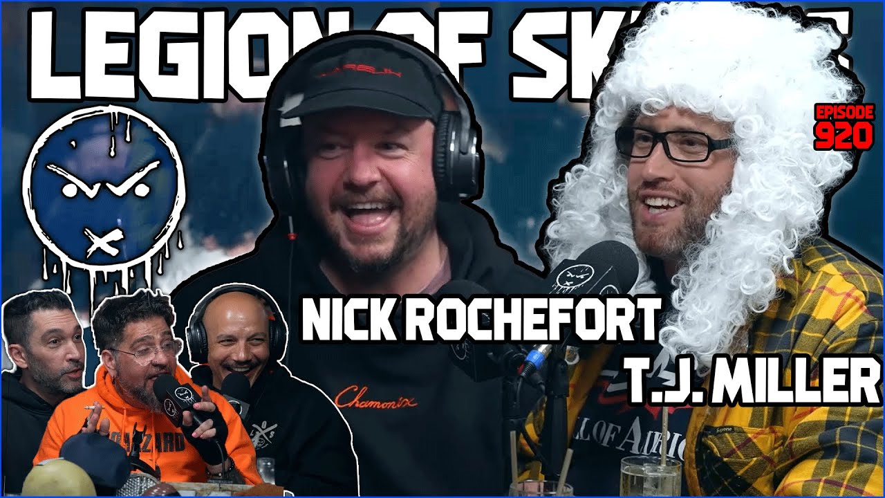 YouTube post by @LegionPodcast for Ridge. Caption reads: TJ Miller & Nick Rochefort - Skank Court: LOS v.....