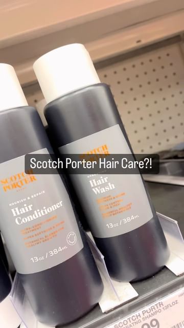 Instagram post by @homebymarissatanee for Scotch Porter. Caption reads: Scotch Porter Hair Care and Beard Care....
