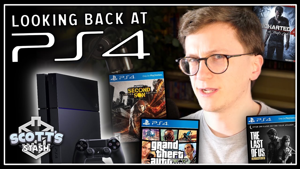 YouTube post by @ScottsStash for Sphinx LLC. Caption reads: Looking Back at PlayStation 4.