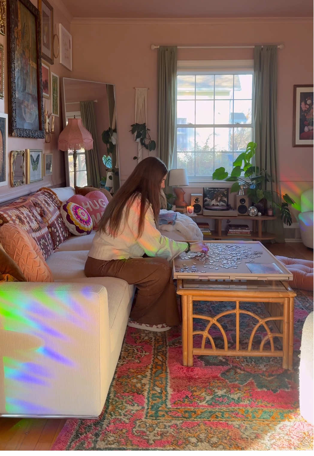 TikTok post by @goldenhourabode for All4JIG. Caption reads: [...] with a movie and cute puzzle, and my....