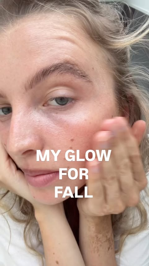 Instagram post by @carolinelublin for CAIA COSMETICS. Caption reads: Pearl skin for fall ! @caiacosmetics.
