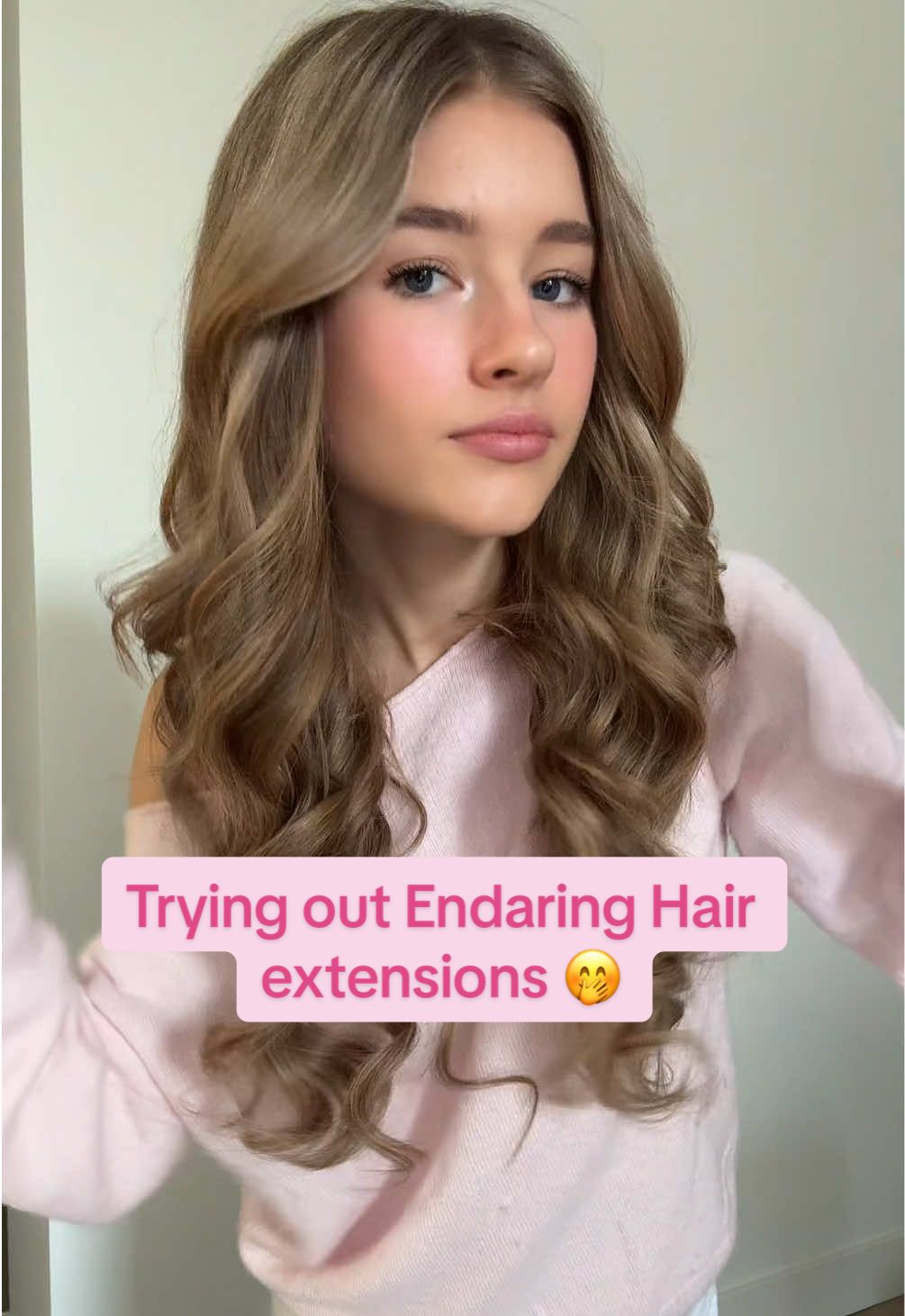 TikTok post by @aimeemariia for Endaring Hair. Caption reads: [...] love these extensions from @Endaring Hair....