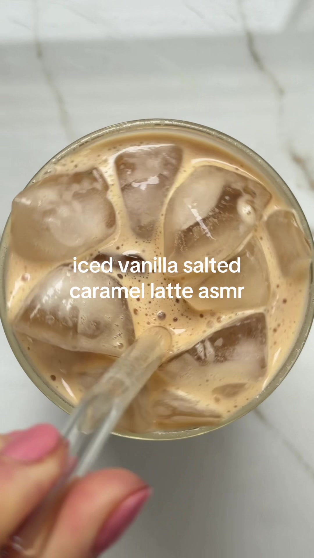 TikTok post by @adelzaverse for Skinny Mixes. Caption reads: [...] salted caramel vanilla latte using @Skinny....