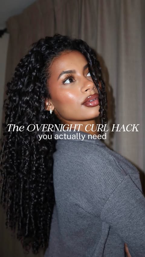 Instagram post by @mrsoliviacollins for OLAPLEX. Caption reads: [...] this hairspray hack on your curls➰? @olaplex....