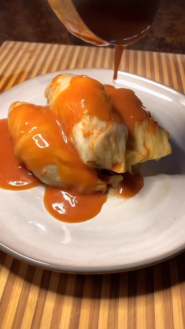 Instagram post by @foodcreationsforyou for Kettle & Fire. Caption reads: Doesn’t get better than grandmas stuffed cabbage....