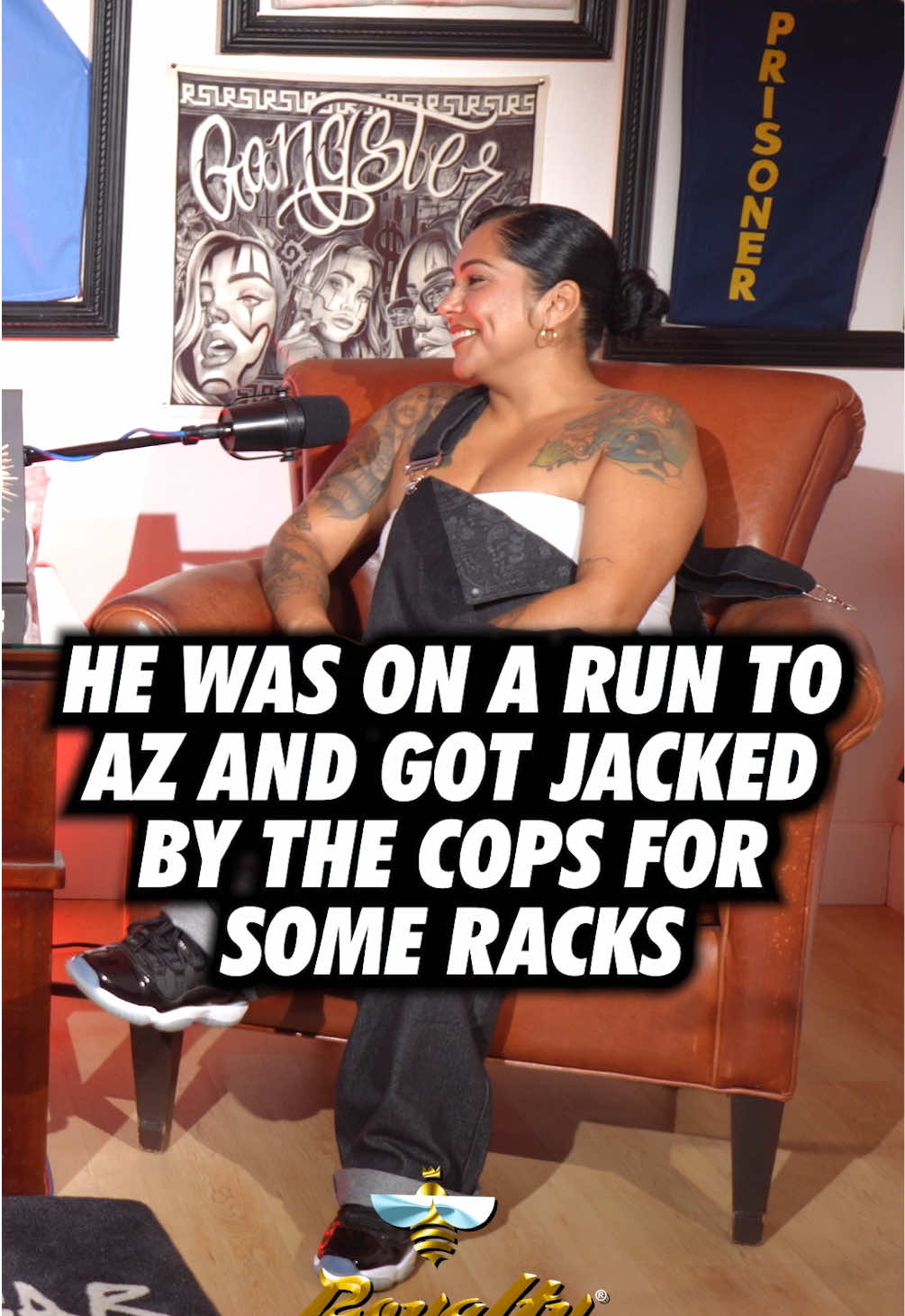 TikTok post by @thelatoothfairy for Shaka Wear. Caption reads: All bad but 🔥 overalls by @ShakaWear #linkinbio....