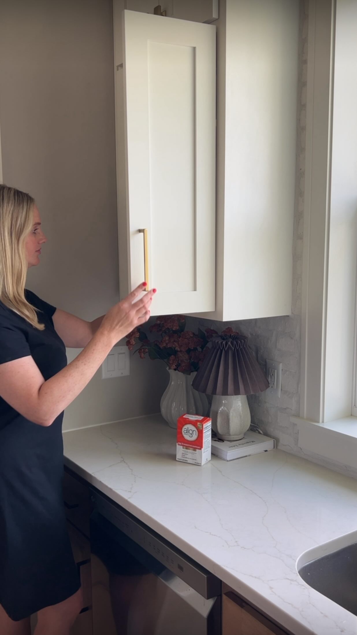 Instagram post by @remingtondesignco for Align Probiotics. Caption reads: #Ad #Align_Probiotic_Partner Starting my day with....