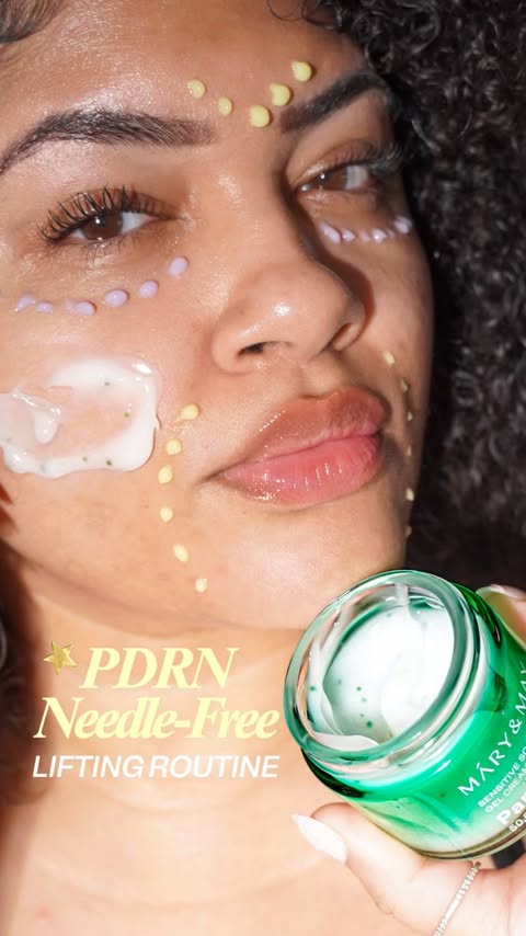Instagram post by @lishaeubanks for Mary&May. Caption reads: A needle-free PDRN routine for when my skin needs....