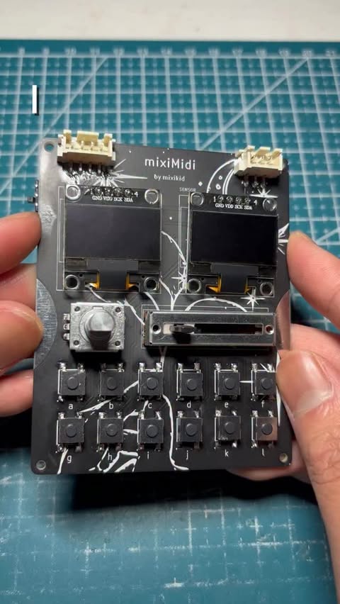 Instagram post by @mixikid for PCBWay. Caption reads: midi controller?? @pcbway #technology #music #pcb....