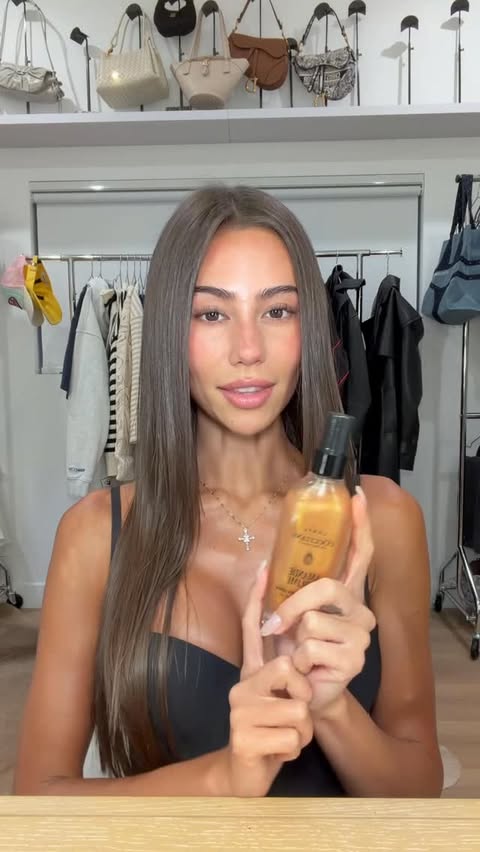 Instagram post by @nicoleemadisyn for L'OCCITANE en Provence. Caption reads: Last step for the perfect glow 🥂🥂 with....