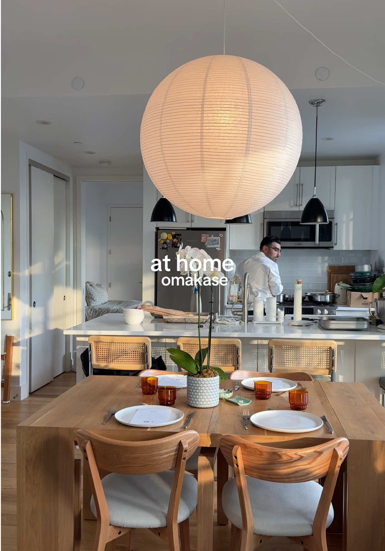 TikTok post by @gwynethyuma for Airbnb. Caption reads: I got to try this exclusive omakase in nyc… except....