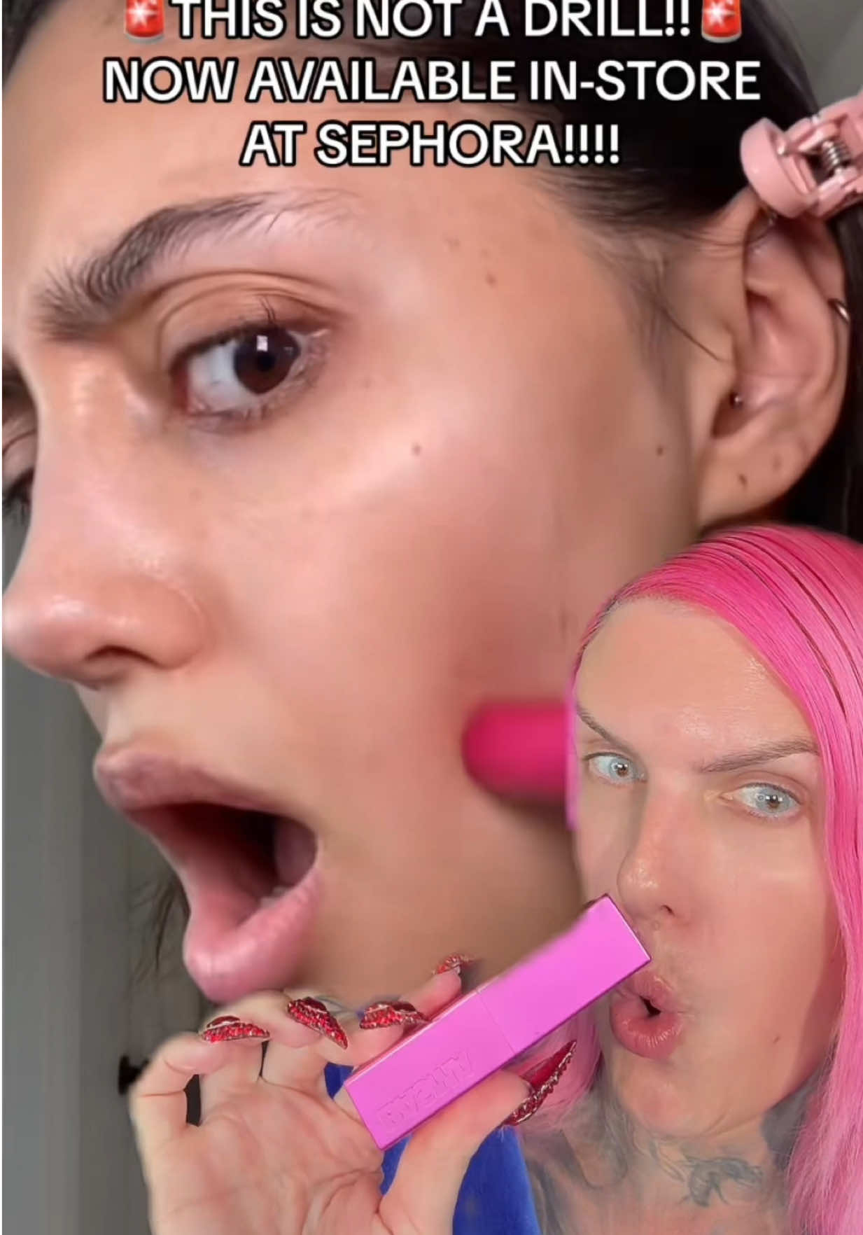 TikTok post by @jeffreestar for BASMA Beauty. Caption reads: Testing out the VIRAL @BASMA Beauty foundation....