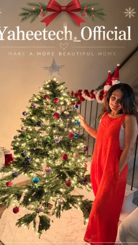 Instagram post by @offical_sinemerdem for Yaheetech. Caption reads: [...] this beautiful Christmas tree from....