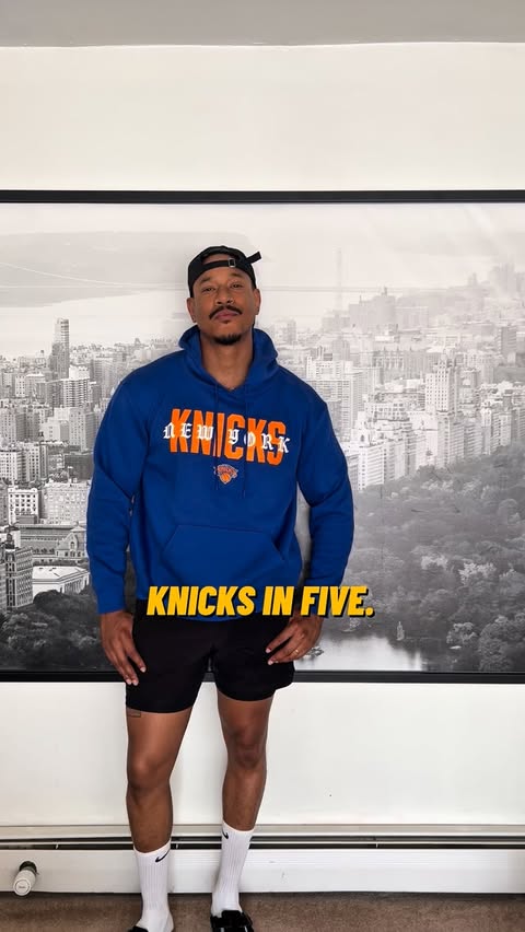 Instagram post by @eric.stephon for Fanatics. Caption reads: @nyknicks in five. Thank you @fanatics for the....