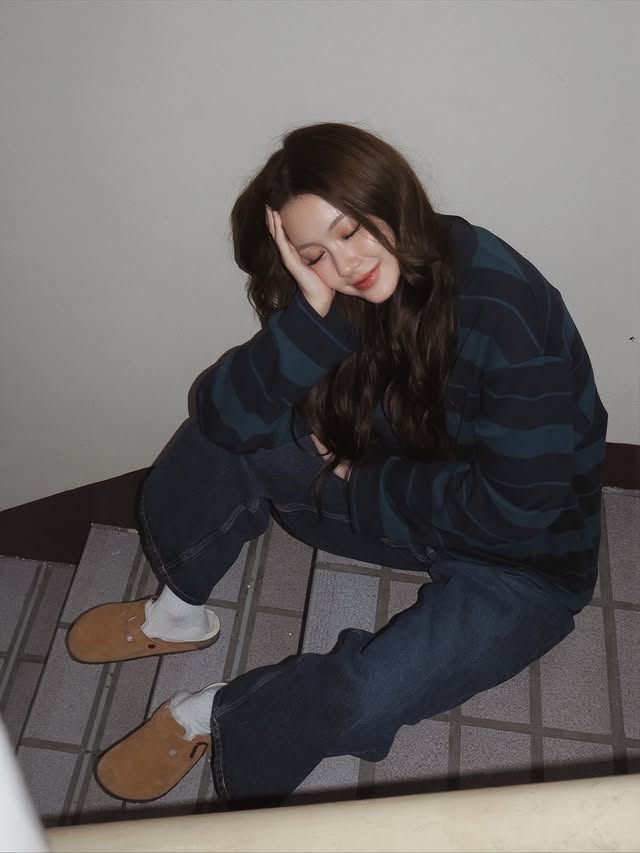 Instagram post by @namtan.tipnaree for Birkenstock. Caption reads: Let’s finding happiness in simple things 👀🤩🤍✨....