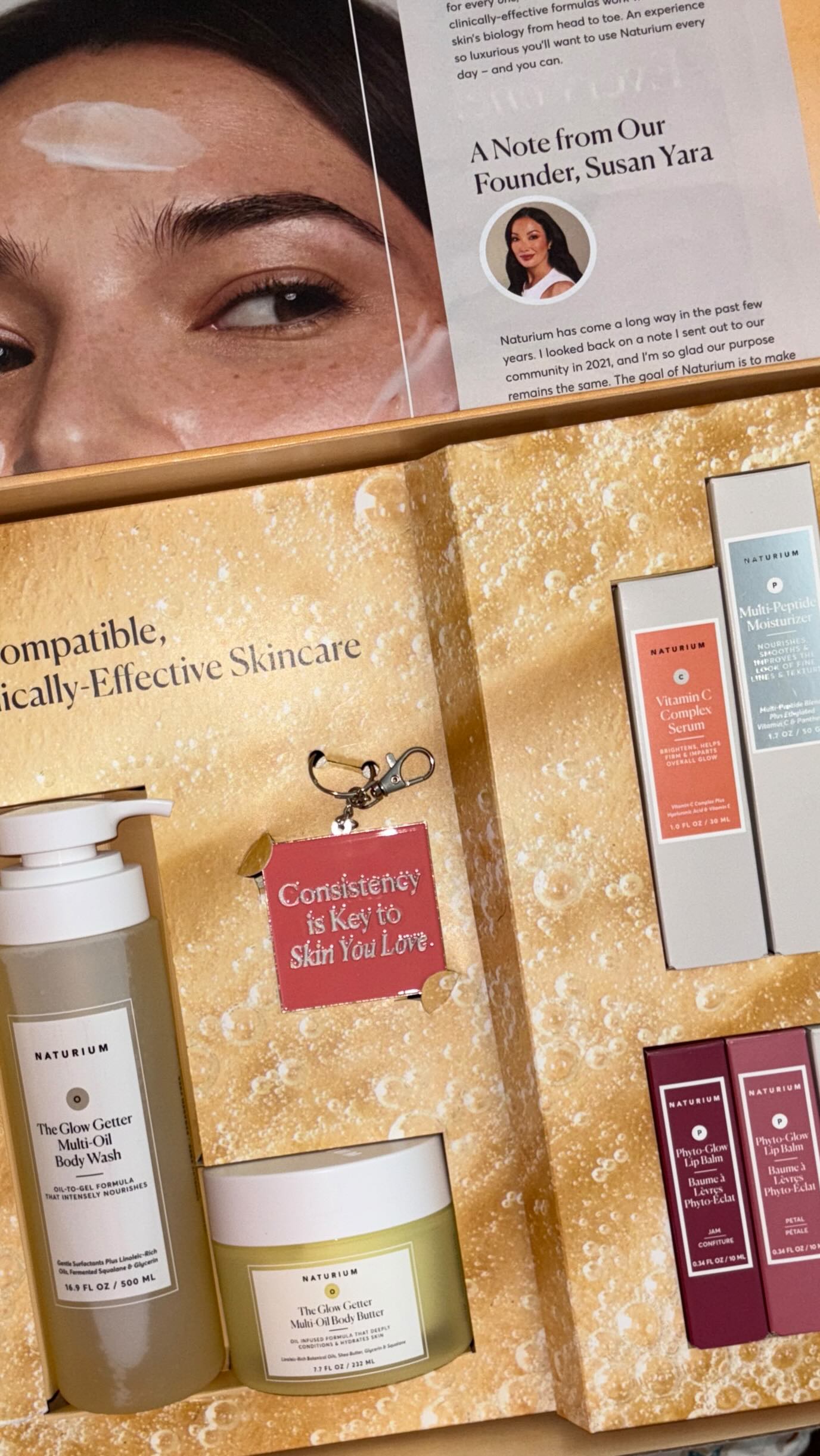 Instagram post by @anne.whitney.1229 for Naturium. Caption reads: Naturium
The Consistency Chronicles 
Every one.....