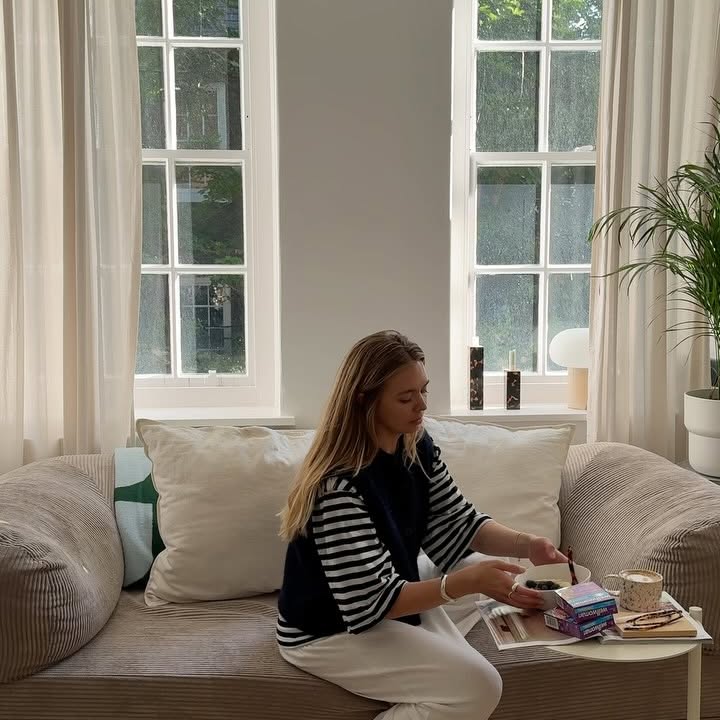 Instagram post by @lexie.lah for Vitabiotics. Caption reads: ad Starting the day with intention 🤍 calm moments....