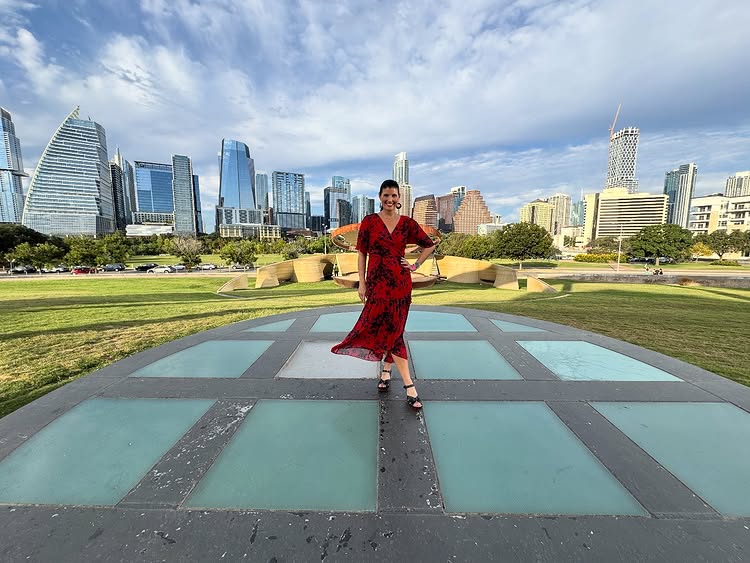 Instagram post by @chikageweather for Dansko. Caption reads: [...] daughter! 👗: @shopdonnaricco 👡: @dansko....