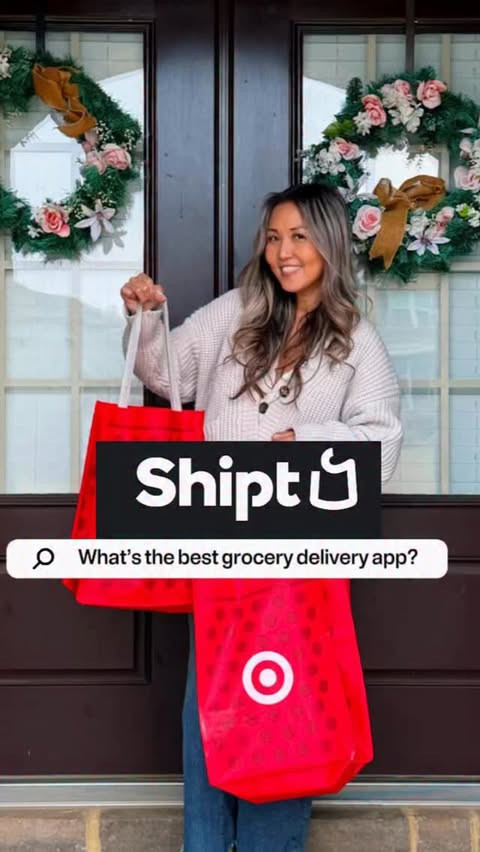 Instagram post by @linacapturelife for Shipt. Caption reads: [...] Patagonia to empty pantry and fridge....