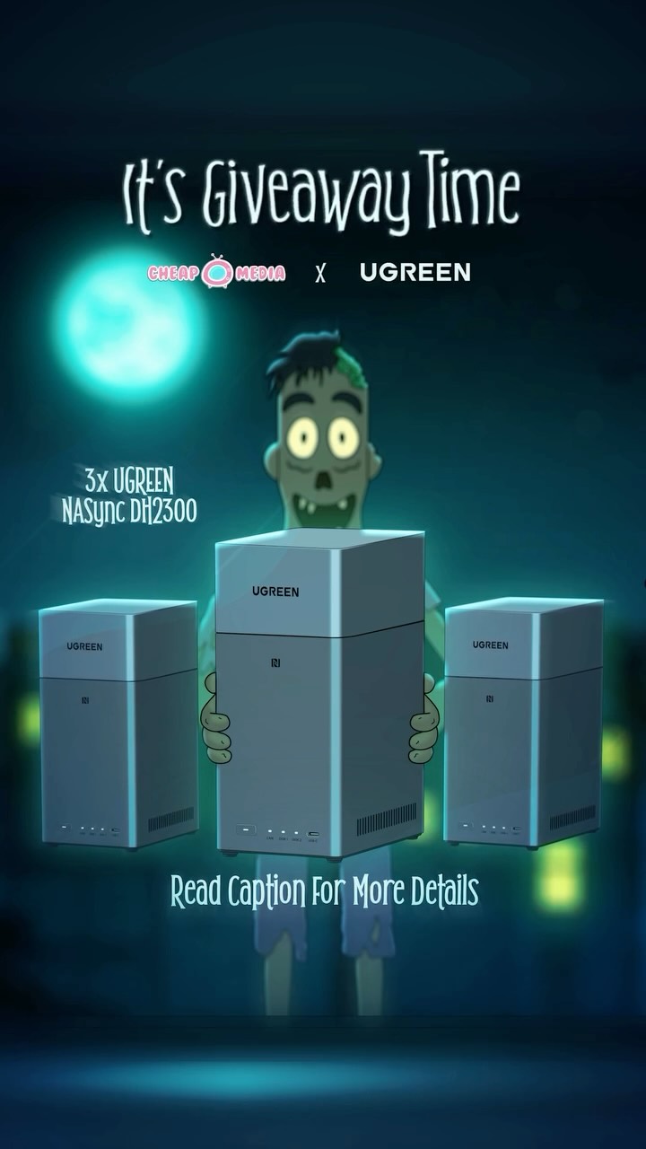 Instagram post by @cheapomedia for Ugreen. Caption reads: [...] might finally be safe... thanks to....