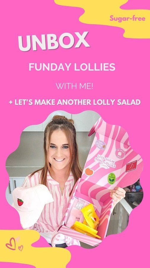 Instagram post by @clairelouisehooker for FUNDAY Natural Sweets. Caption reads: @fundaysweets have sent me a delicious assortment....