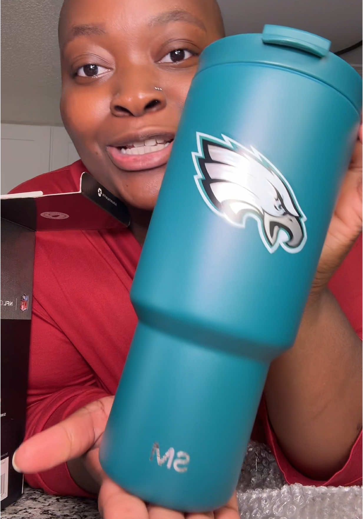 TikTok post by @kellysjb for Simple Modern. Caption reads: [...] #footballseason #footballsunday @Simple....