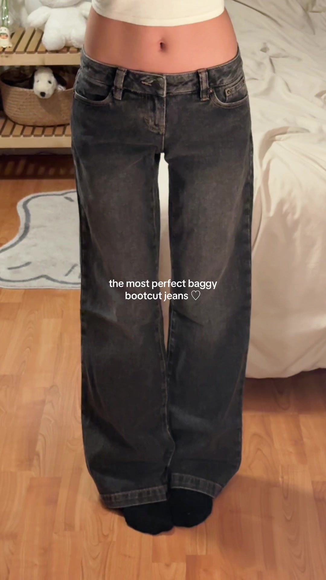 TikTok post by @secret_chaar for pacsun. Caption reads: pacsun jeans are soo cute <3 and they’re so [...].