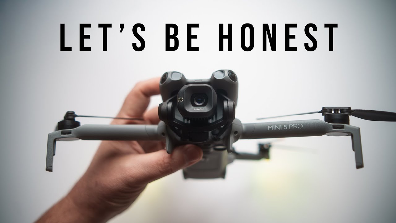 YouTube post by @PhillipSkraba for FilmConvert. Caption reads: DJI Mini 5 Pro - is it perfect this time?.