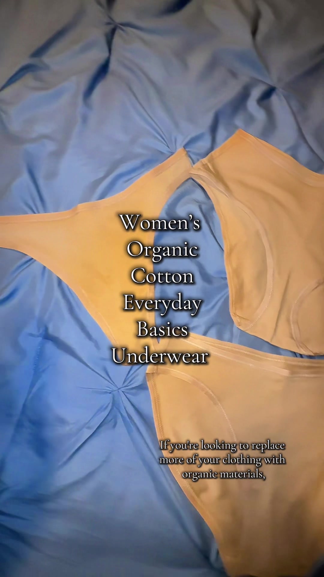 TikTok post by @suzanne_girlmama for Pact. Caption reads: Organic cotton everyday basics underwear @Pact....
