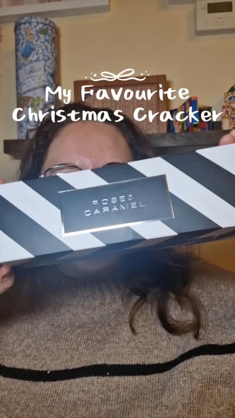 Instagram post by @finally_findingshay for Rose & Caramel. Caption reads: [...] | Unboxing the cutest Christmas cracker from....