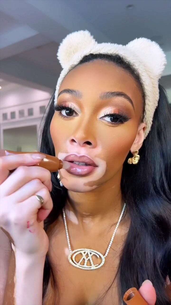 TikTok post by @winnieharlow for Cay Skin. Caption reads: [...] me your complete beat starting with @Cay....