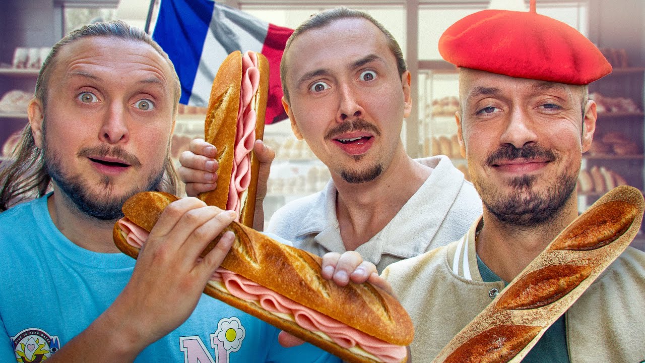 YouTube post by @LeFatShow for Saily. Caption reads: On élit le meilleur jambon beurre de Paris avec....