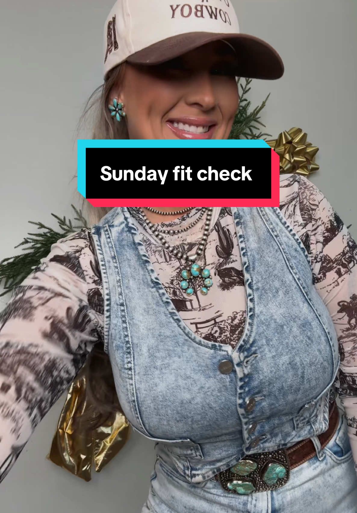 TikTok post by @beccalynn892 for Dani Morgans. Caption reads: Hey yall 😍🫶 #fitcheck #Jeansoutfit #outfit @Dani....