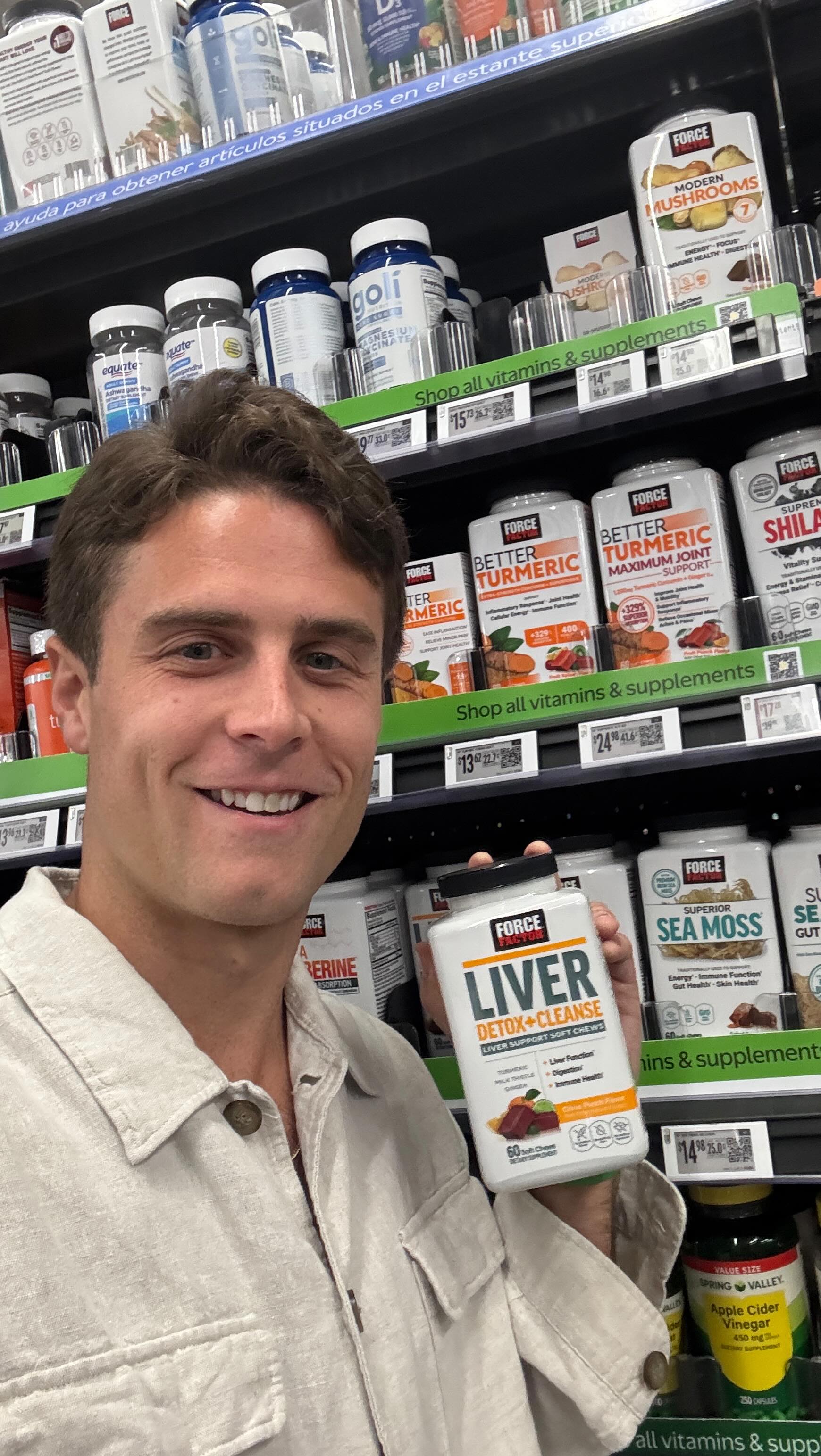 Instagram post by @michael_thomas_white for Force Factor. Caption reads: #ad Stay healthy and on top of your game with....