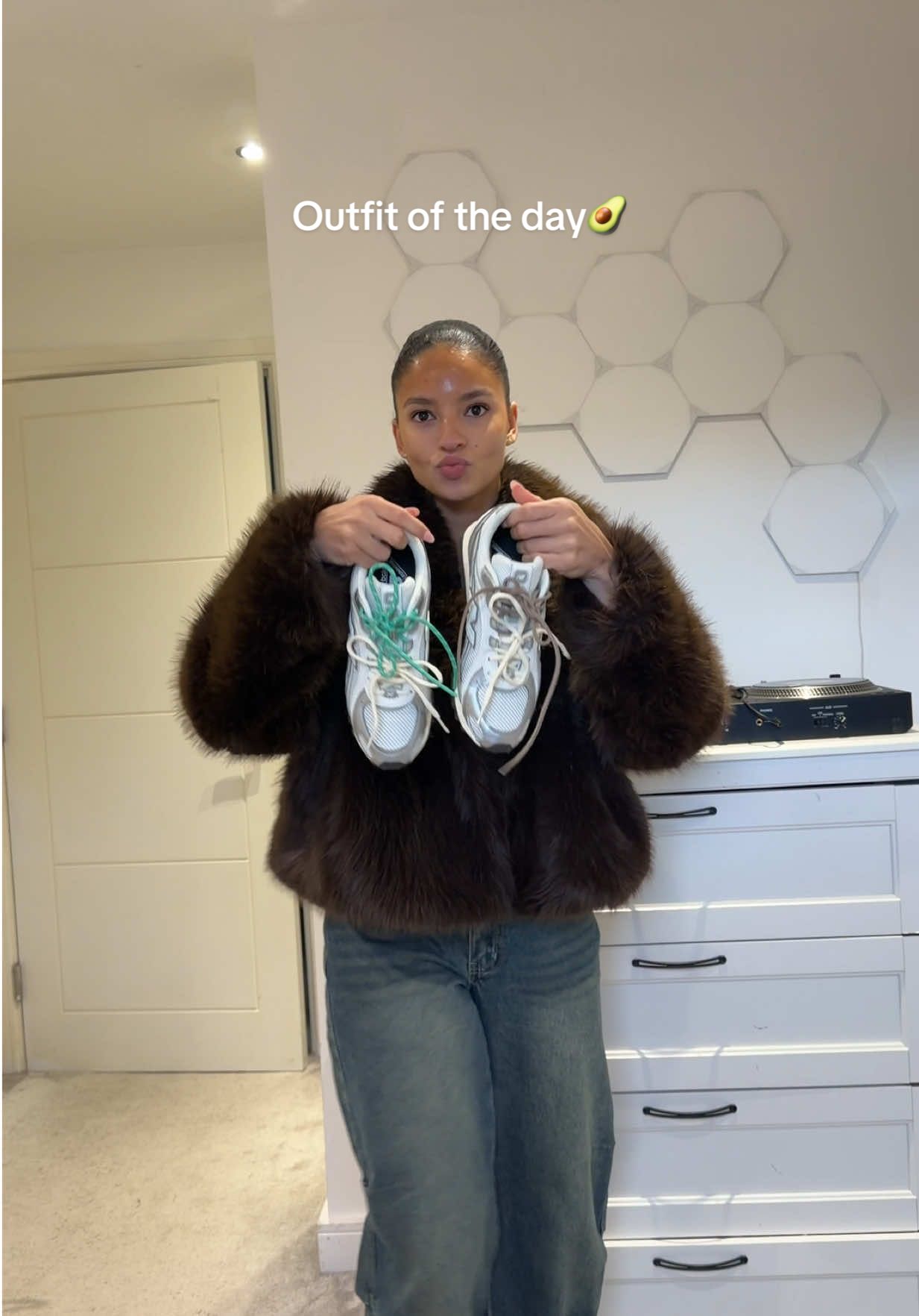 TikTok post by @tyrabaylis for PrettyLittleThing. Caption reads: OOTD🥑 everything linked xox Jeans:....