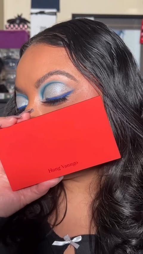 Instagram post by @promua.aleah for Beautytap. Caption reads: Icy blue glam coming right up. Watch Beautytap....