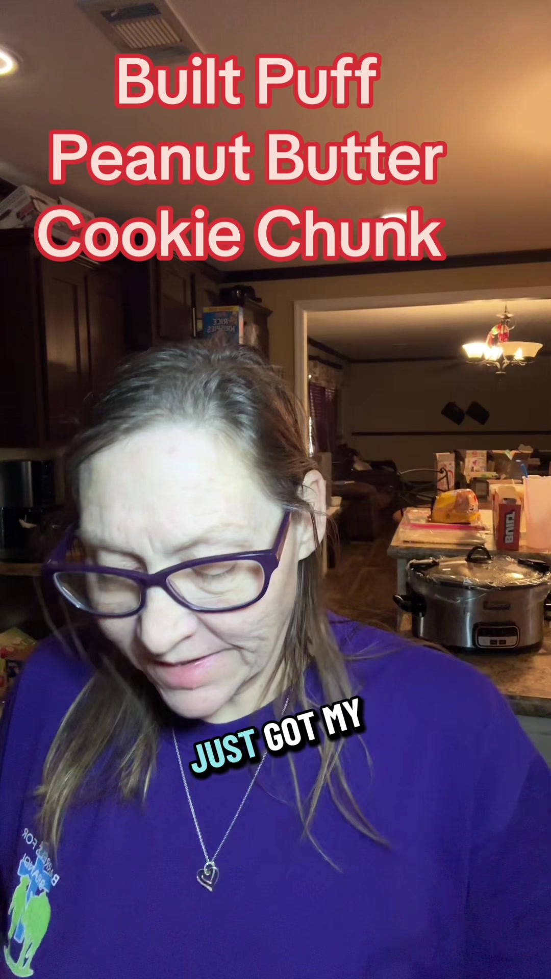 TikTok post by @ashley.ryn for BUILT Bar. Caption reads: #creatorsearchinsights omg peanut butter cookie....
