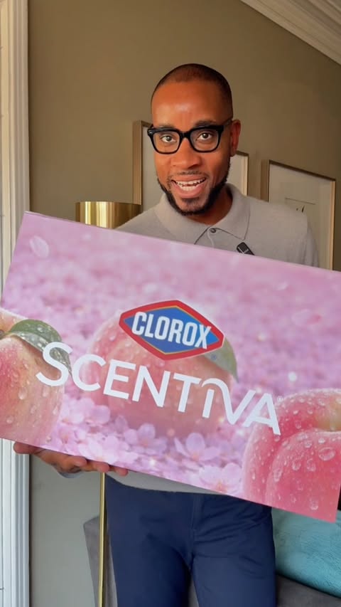 Instagram post by @sircandleman for Clorox. Caption reads: Gifted. Ooooh, Clorox Scentiva Cherry Blossom &....
