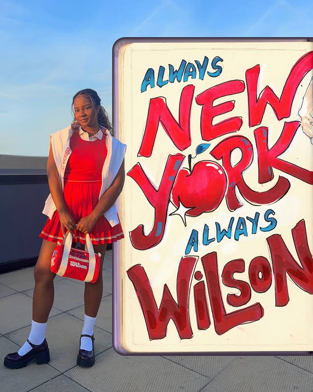 Instagram post by @oliviaellis.studio for Wilson Sporting Goods. Caption reads: You know I’m always rocking @wilson in The Big....