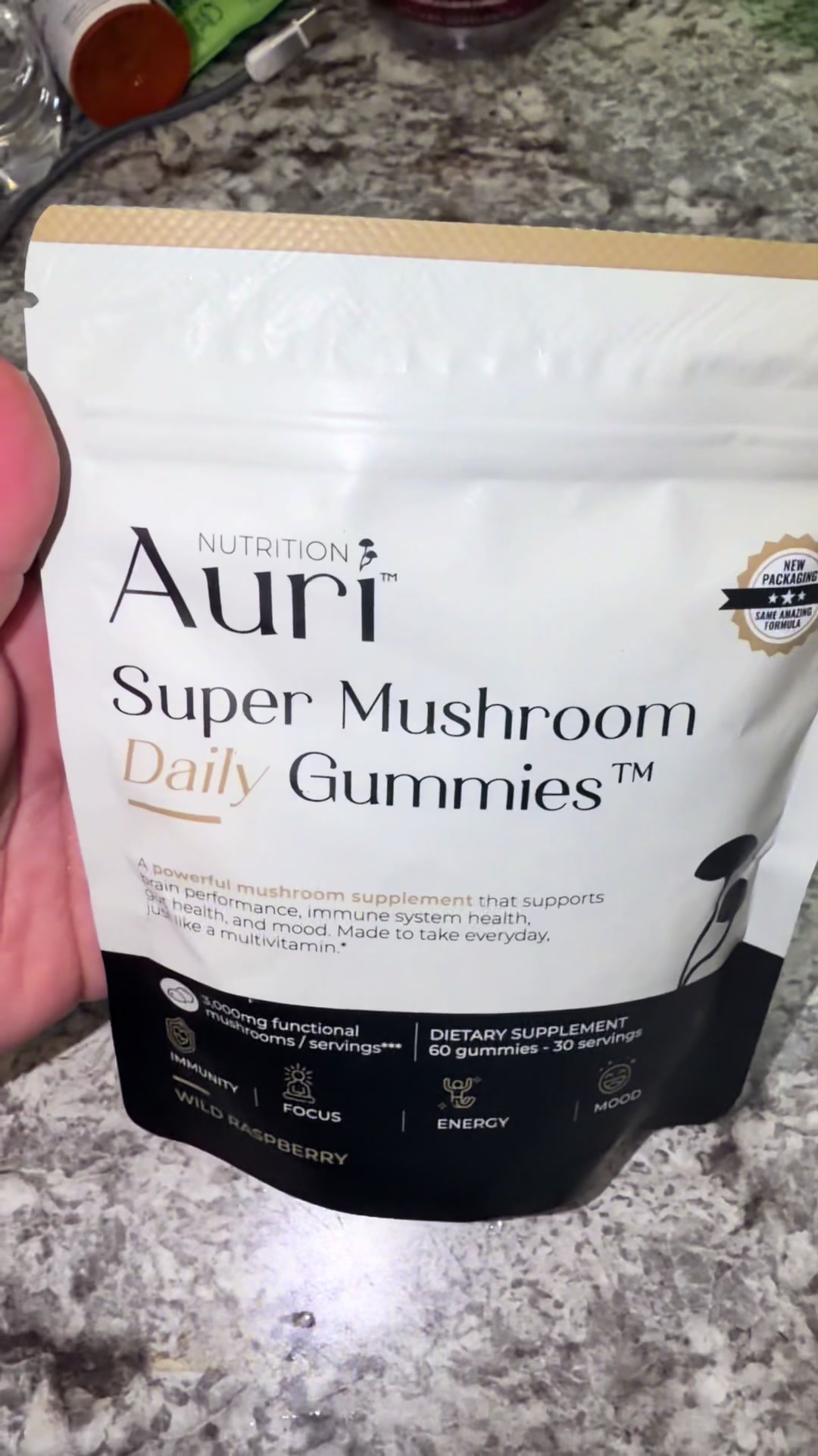 TikTok post by @nolviacruz8 for Auri Nutrition. Caption reads: @Auri Nutrition.