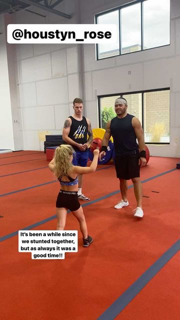 Instagram post by @houstyn_rose for Nfinity. Caption reads: [...] @rebelathleticcheer @rebelathleticgirls....