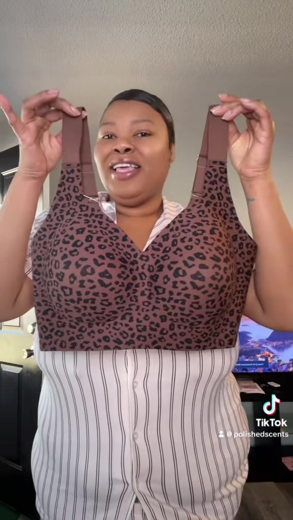 TikTok post by @polishedscents for OEAK-Bras. Caption reads: I love this jelly bra from @OEAK-Bras #ttshop....