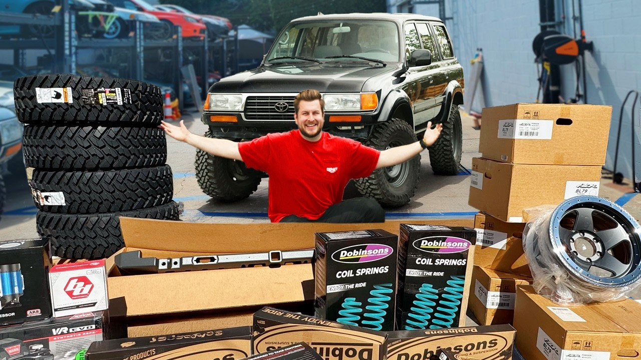 YouTube post by @Donut for DraftKings. Caption reads: Dumping $25,000 into my Cheap Land Cruiser.
