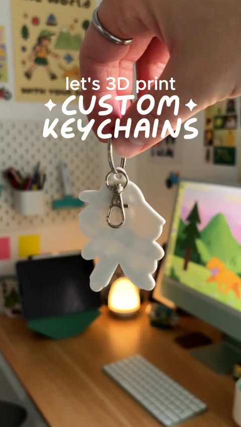 Instagram post by @konistudio for Bambu Lab. Caption reads: Let’s 3D print custom keychains with....