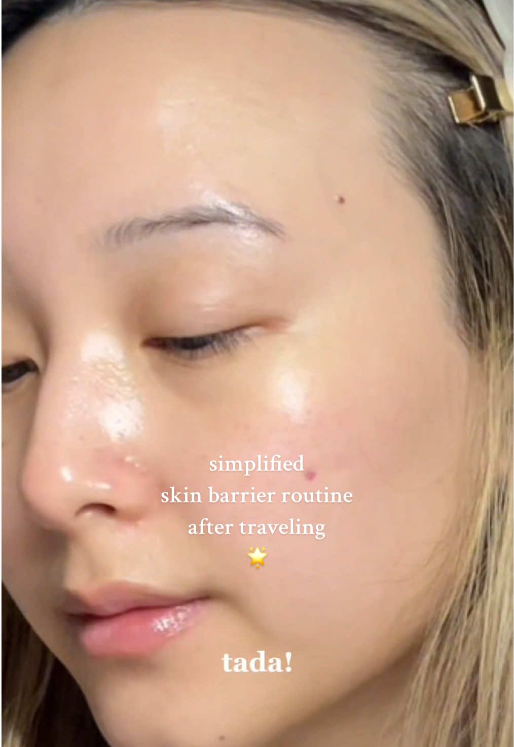 TikTok post by @withduyen for Glow Is Here. Caption reads: these products have quickly become some of my fav....