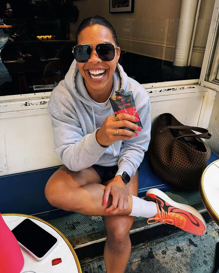 Instagram post by @kaylajeter_ for Cheribundi. Caption reads: [...] my own post-marathon recovery season;....