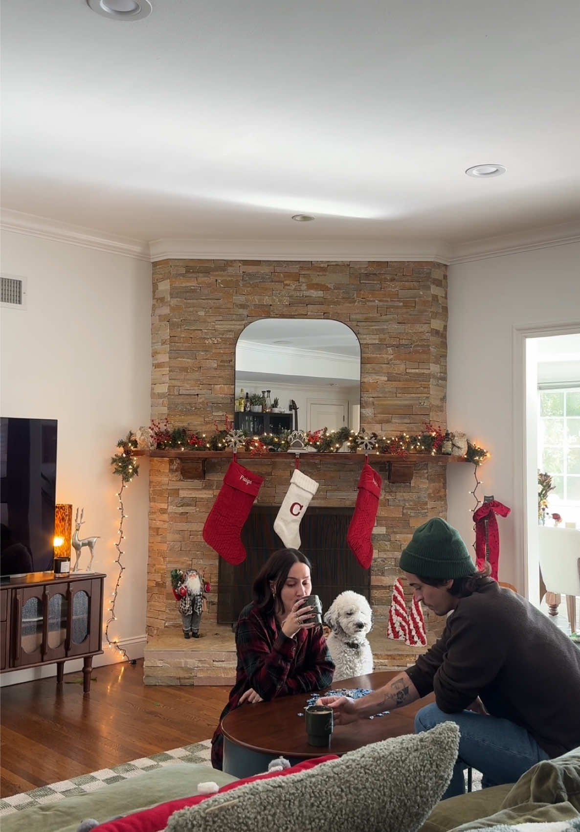 TikTok post by @paigeejenna for Torani. Caption reads: [...] beats a cozy holiday morning ❤️ with a....