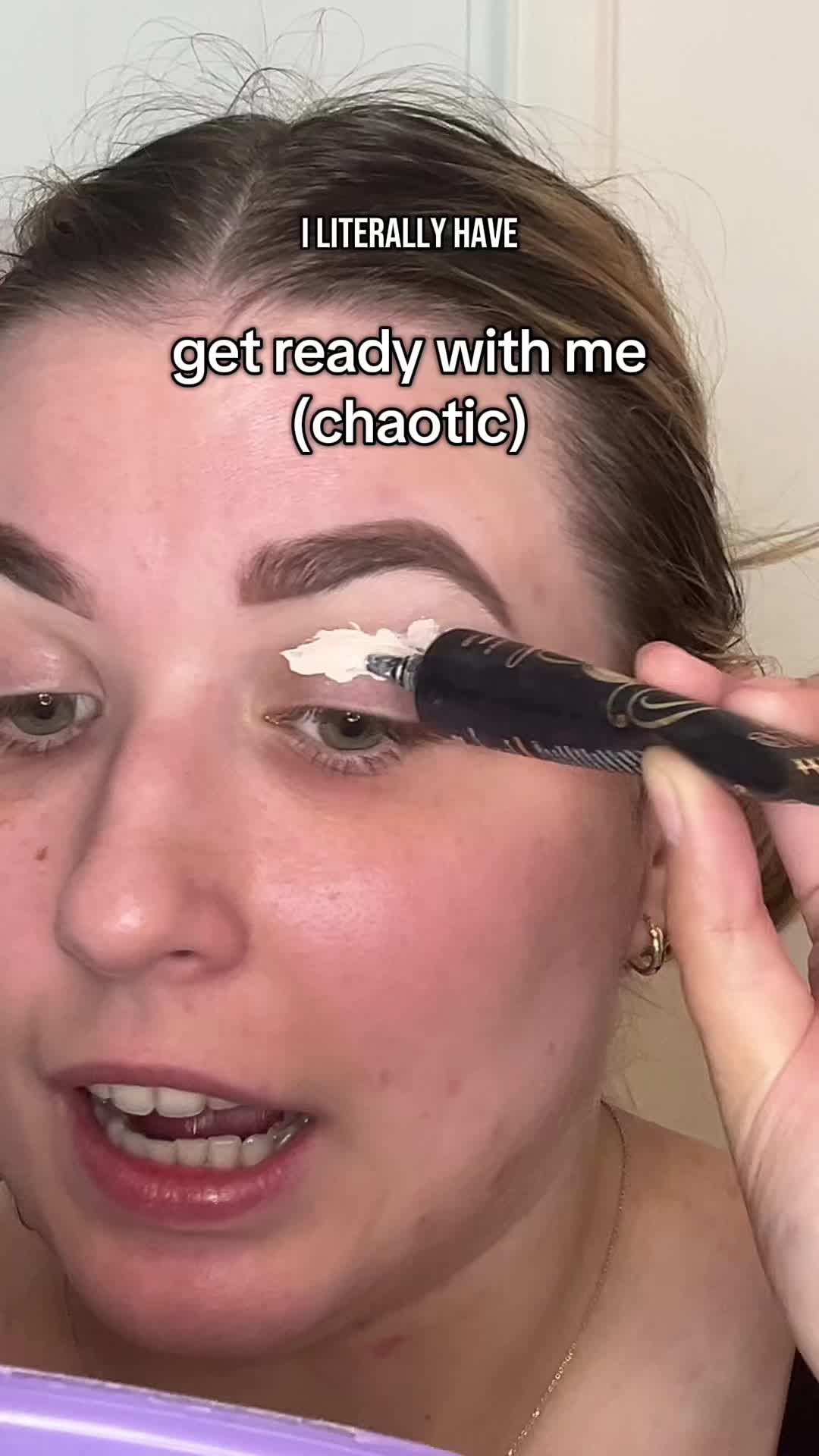TikTok post by @camhmakeup for About-face Beauty. Caption reads: [...] -super fix matte spray @about-face beauty....
